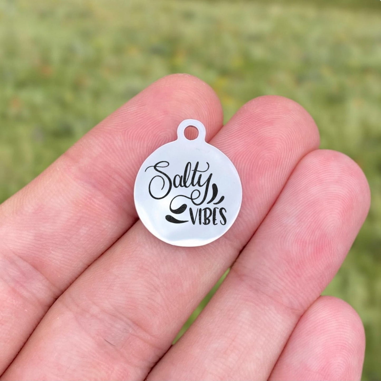 Salty Vibes Charms Custom Engraved Charms Personalized Stainless Steel Charms BULK Options ZF1600 - Avy + Tay