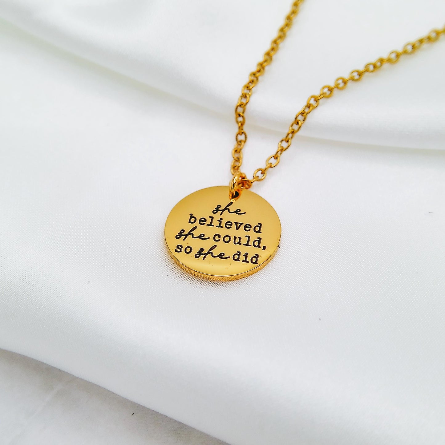 SHE BELIEVED SHE COULD SO SHE DID NECKLACE - Avy + Tay