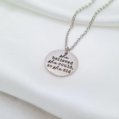 SHE BELIEVED SHE COULD SO SHE DID NECKLACE - Avy + Tay