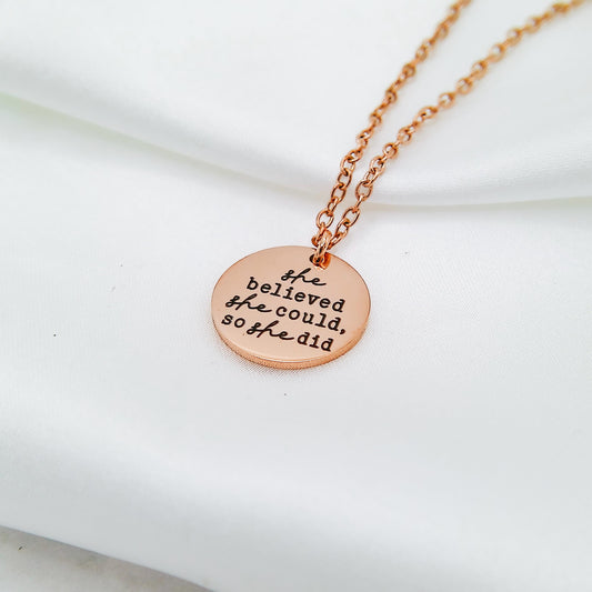 SHE BELIEVED SHE COULD SO SHE DID NECKLACE - Avy + Tay