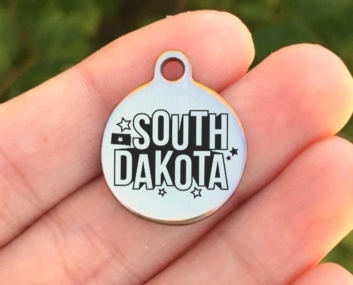 South Dakota Charms Custom Engraved Charms Personalized Stainless Steel Charms BULK Options ZF1561 - Avy + Tay