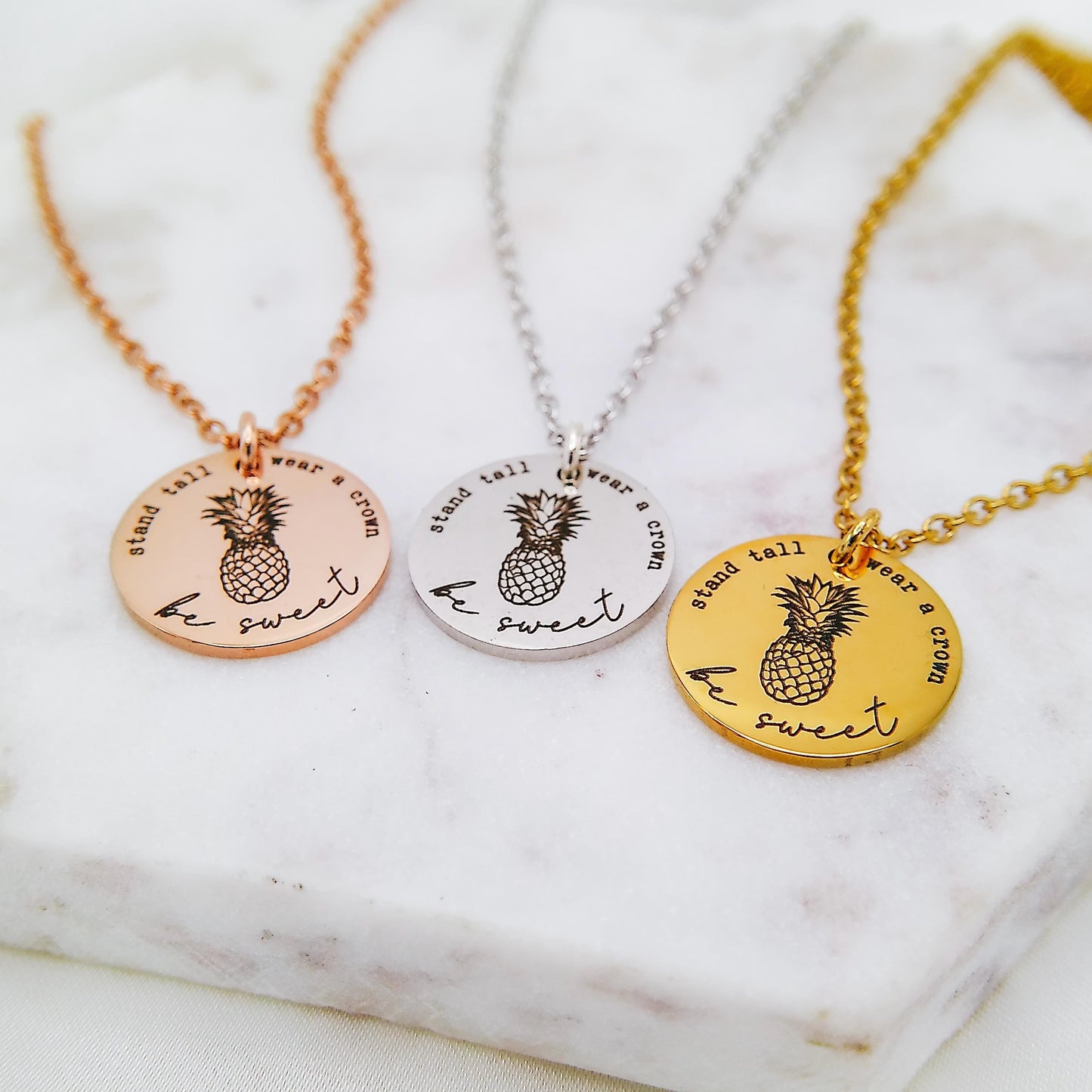 STAND TALL WEAR A CROWN BE SWEET NECKLACE - Avy + Tay