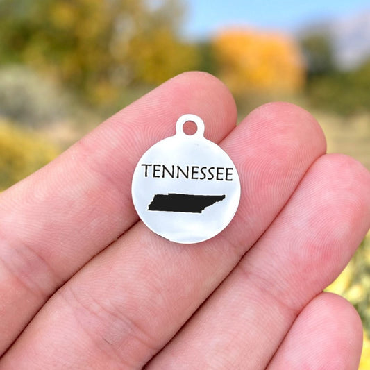 Tennessee Charms Custom Engraved Charms Personalized Stainless Steel Charms BULK Options ZF82 - Avy + Tay