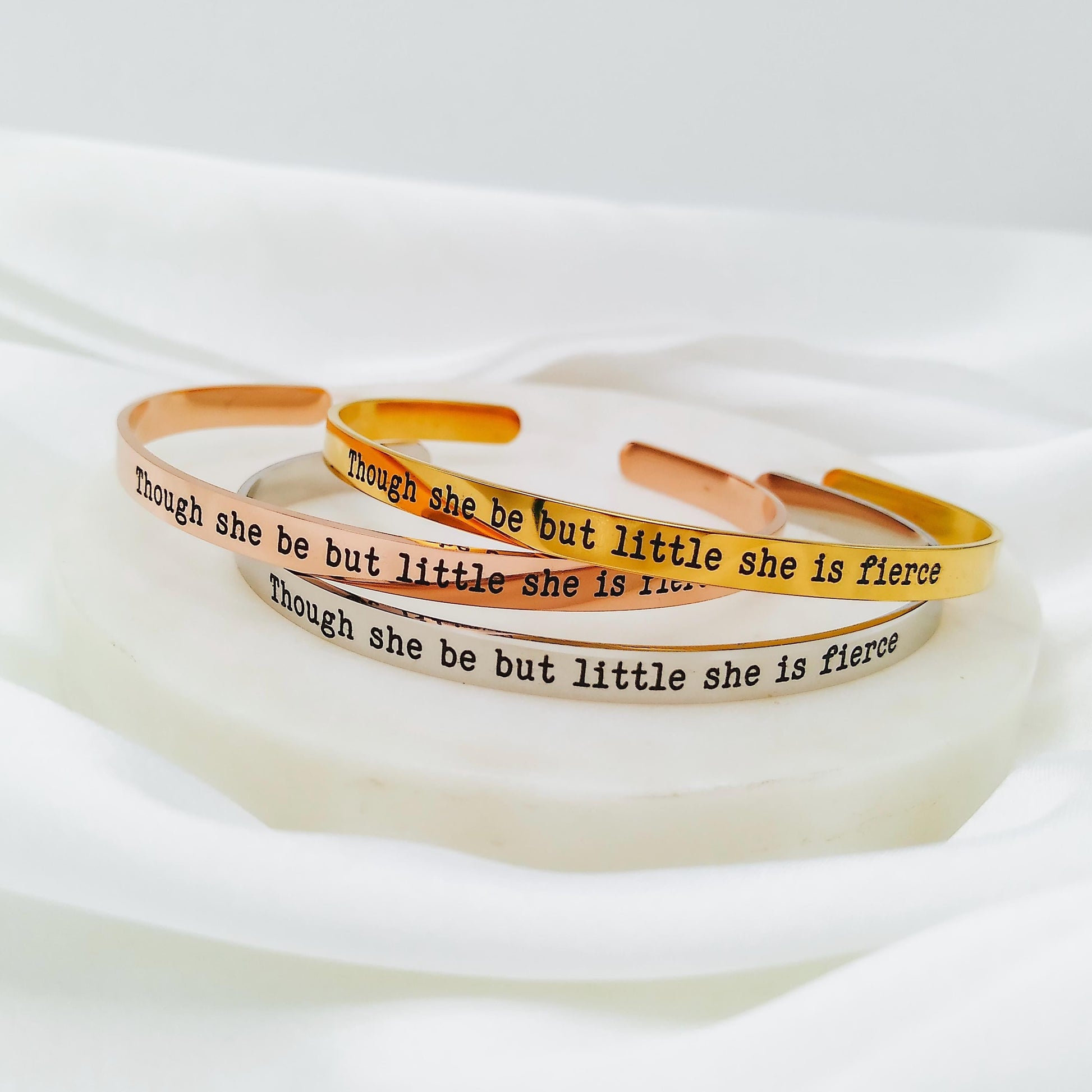 THOUGH SHE BE BUT LITTLE SHE IS FIERCE CUFF - Avy + Tay