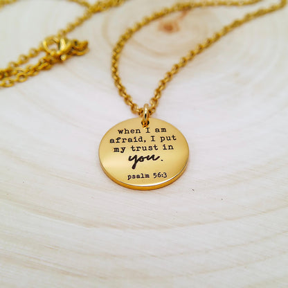 WHEN I AM AFRAID I PUT MY TRUST IN YOU NECKLACE - Avy + Tay