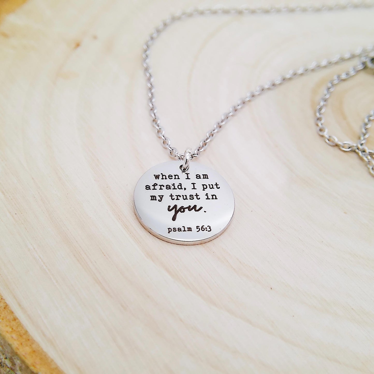 WHEN I AM AFRAID I PUT MY TRUST IN YOU NECKLACE - Avy + Tay