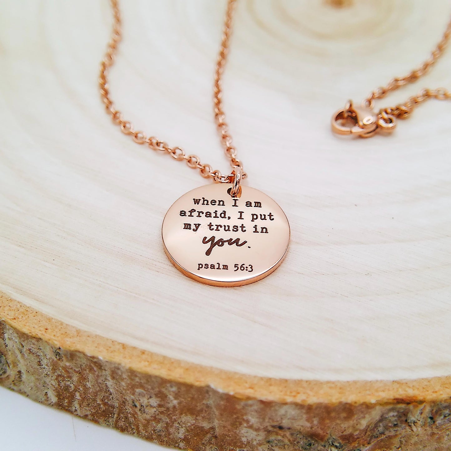 WHEN I AM AFRAID I PUT MY TRUST IN YOU NECKLACE - Avy + Tay