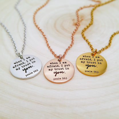 WHEN I AM AFRAID I PUT MY TRUST IN YOU NECKLACE - Avy + Tay