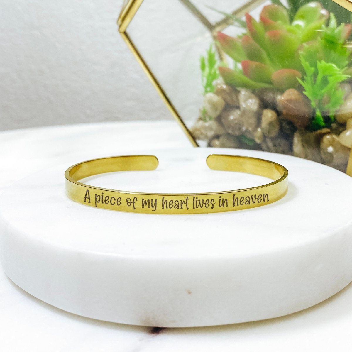 A PIECE OF MY HEART LIVES IN HEAVEN CUFF - Avy + Tay