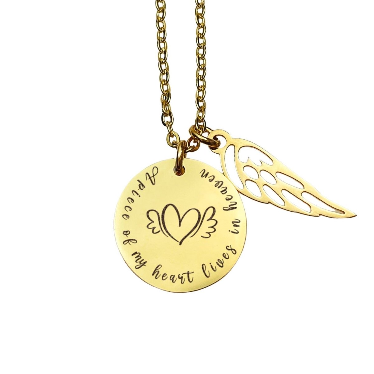 A PIECE OF MY HEART LIVES IN HEAVEN NECKLACE - Avy + Tay