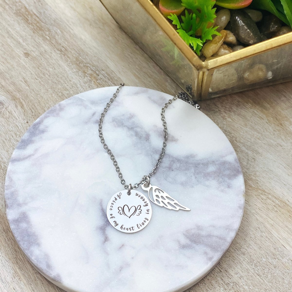 A PIECE OF MY HEART LIVES IN HEAVEN NECKLACE - Avy + Tay