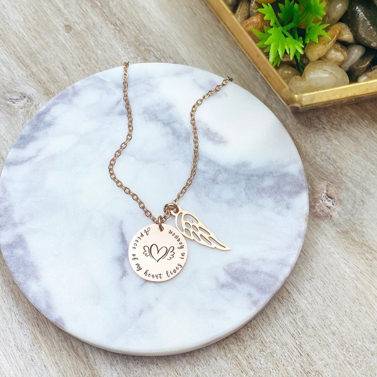 A PIECE OF MY HEART LIVES IN HEAVEN NECKLACE - Avy + Tay