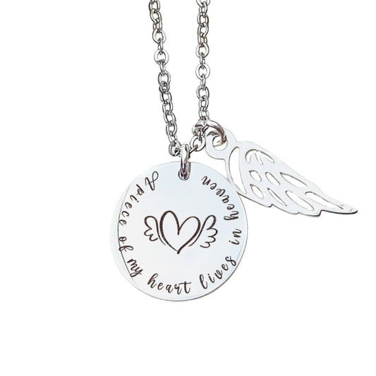 A PIECE OF MY HEART LIVES IN HEAVEN NECKLACE - Avy + Tay