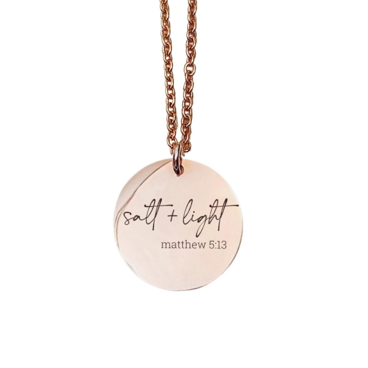 Avy + Tay - Salt + Light Matthew 5:13 Necklace - 14k Gold Plated Stainless Steel - Faith Necklace - Handmade Jewelry - Made in USA - Avy + Tay