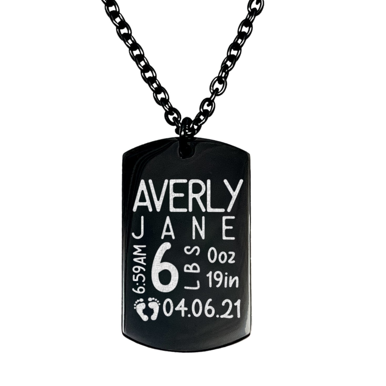 BABY BIRTH STATS MEN'S NECKACE - Avy + Tay