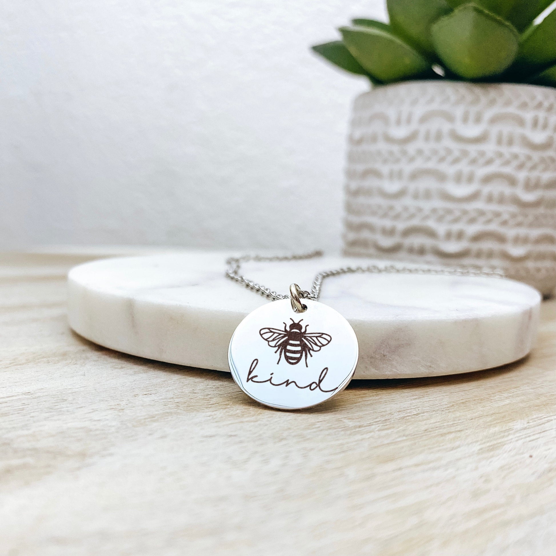 Be Kind Necklace 14k Gold Plated Stainless Steel Inspirational Necklace Handmade Jewelry Made in USA - Avy + Tay