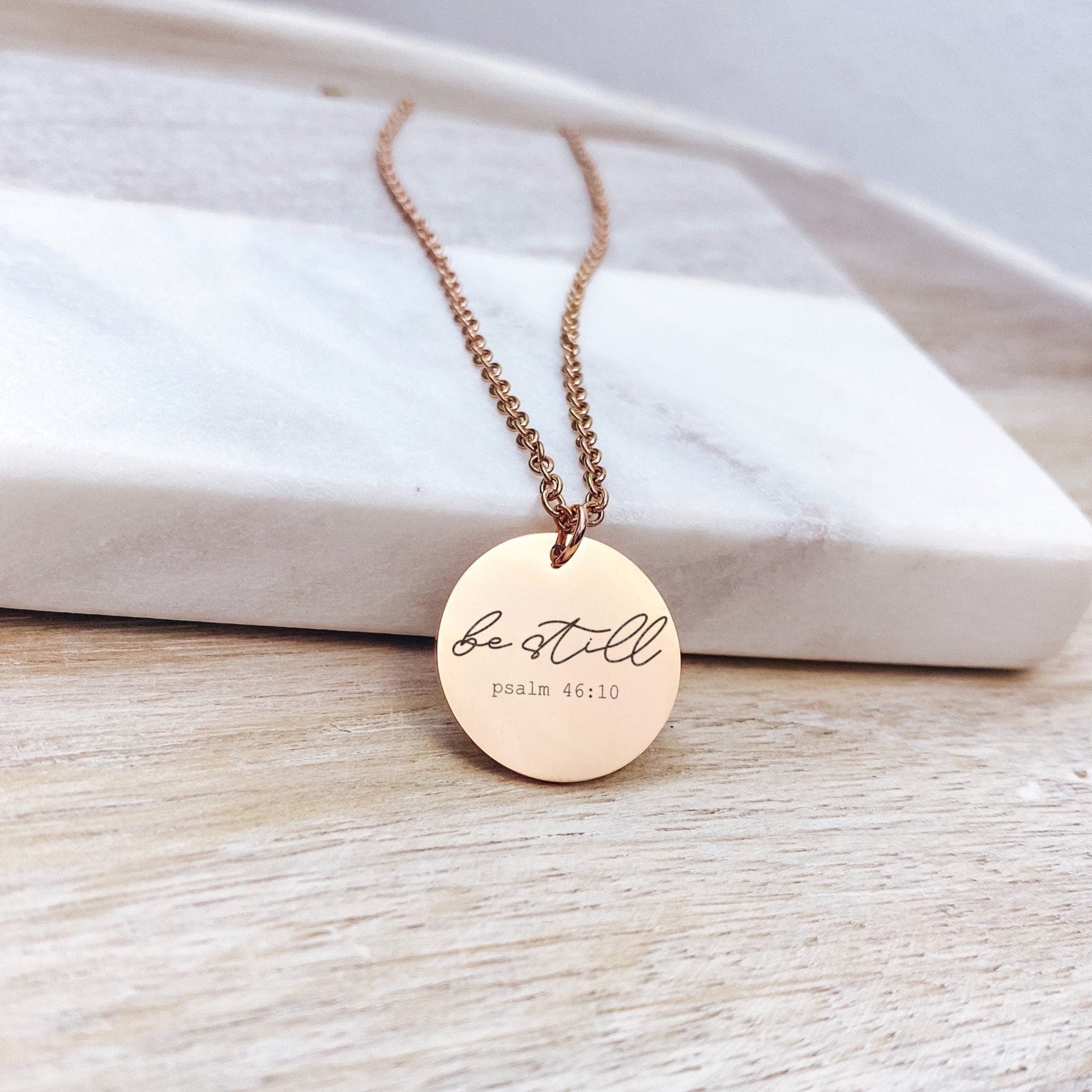 BE STILL PSALM 46:10 NECKLACE - Avy + Tay