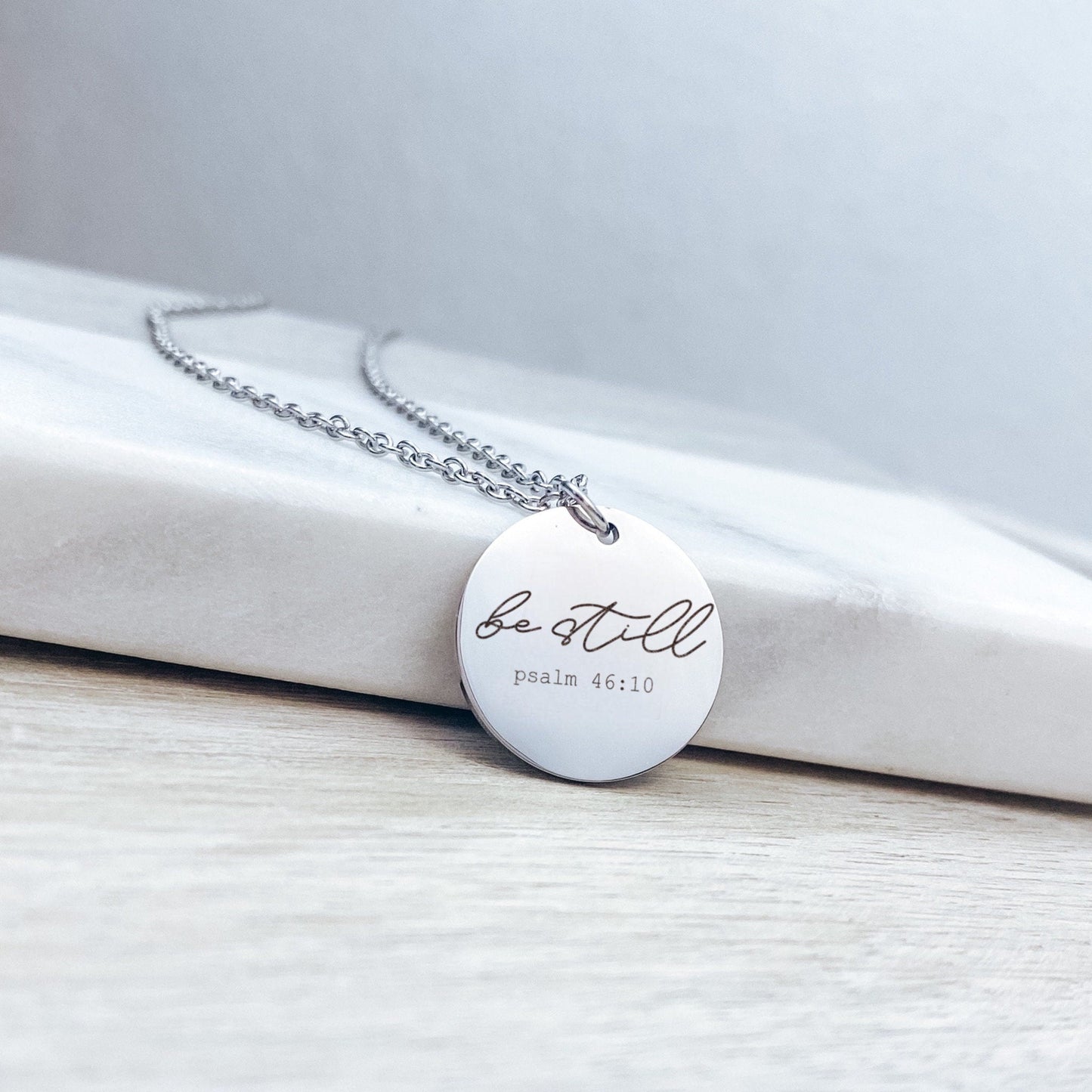 BE STILL PSALM 46:10 NECKLACE - Avy + Tay