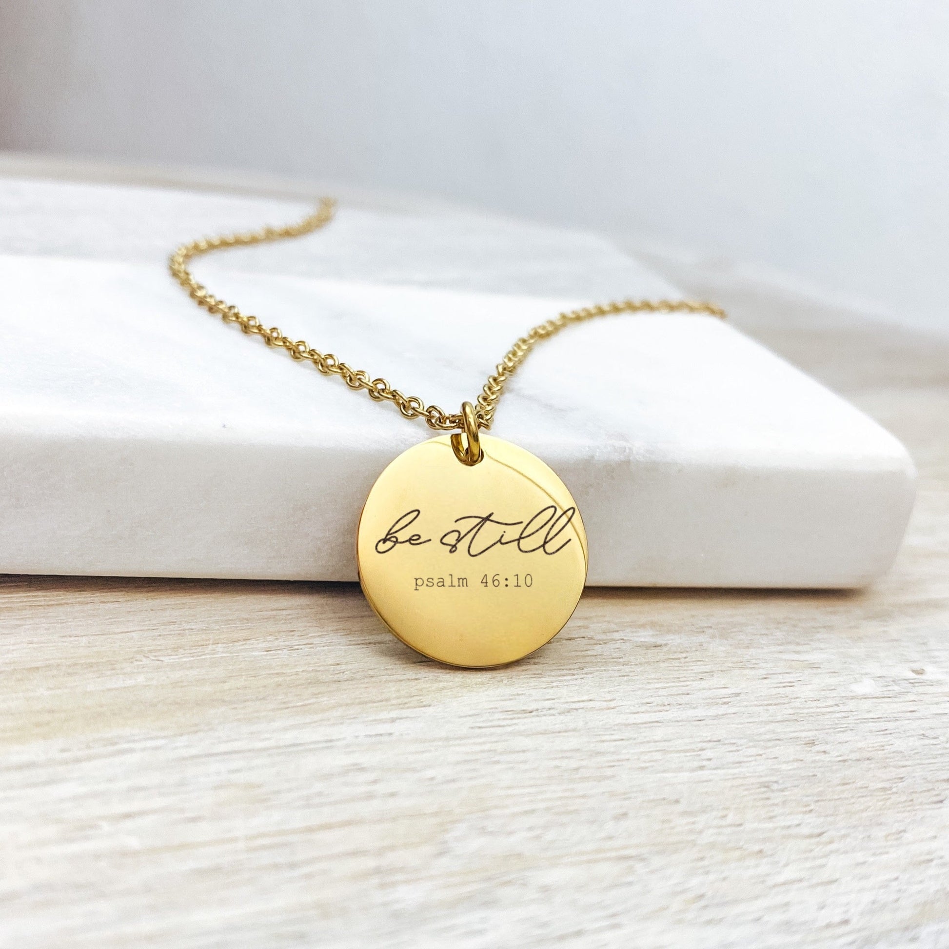 BE STILL PSALM 46:10 NECKLACE - Avy + Tay