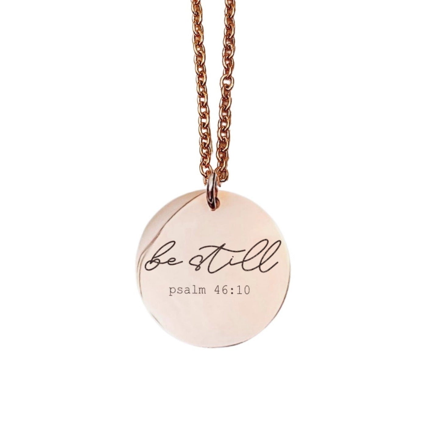 BE STILL PSALM 46:10 NECKLACE - Avy + Tay