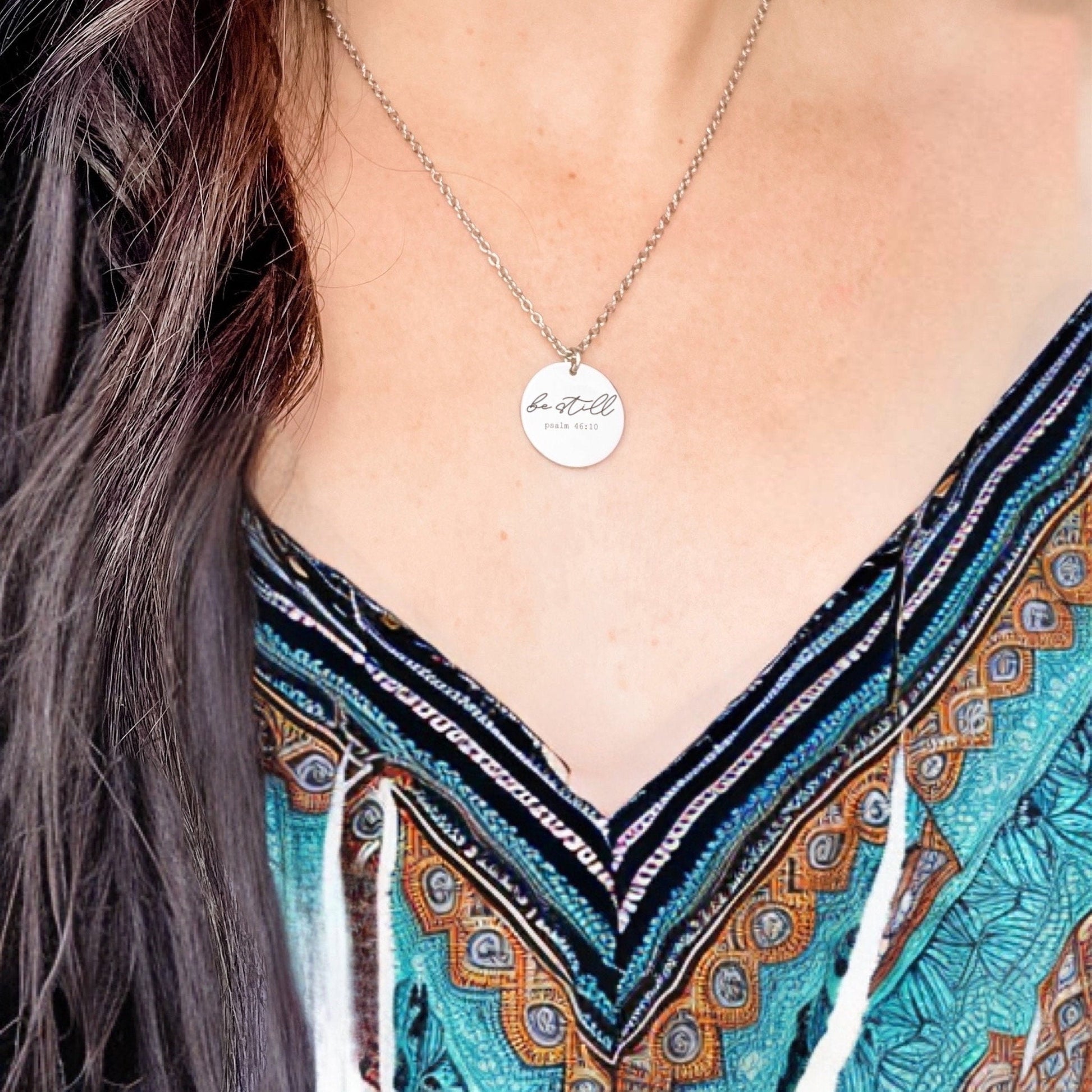 BE STILL PSALM 46:10 NECKLACE - Avy + Tay