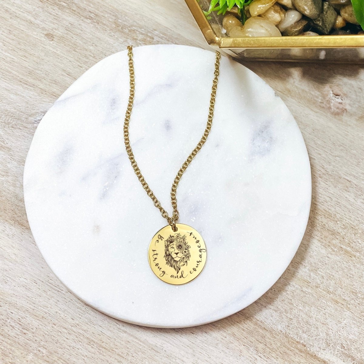 BE STRONG AND COURAGEOUS NECKLACE - Avy + Tay