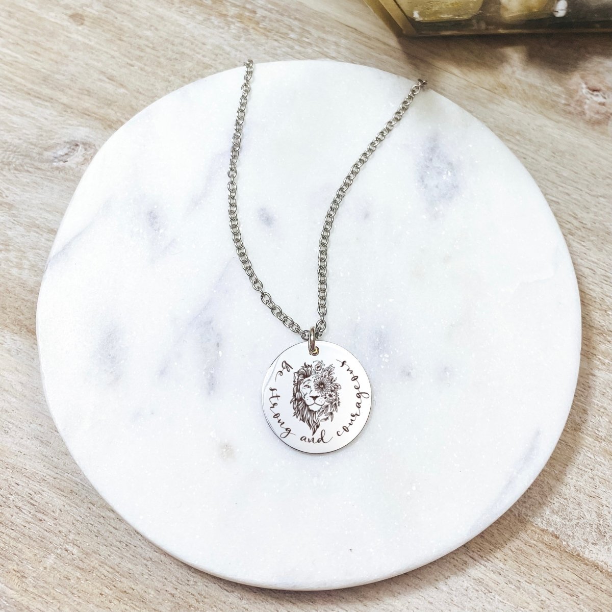 BE STRONG AND COURAGEOUS NECKLACE - Avy + Tay