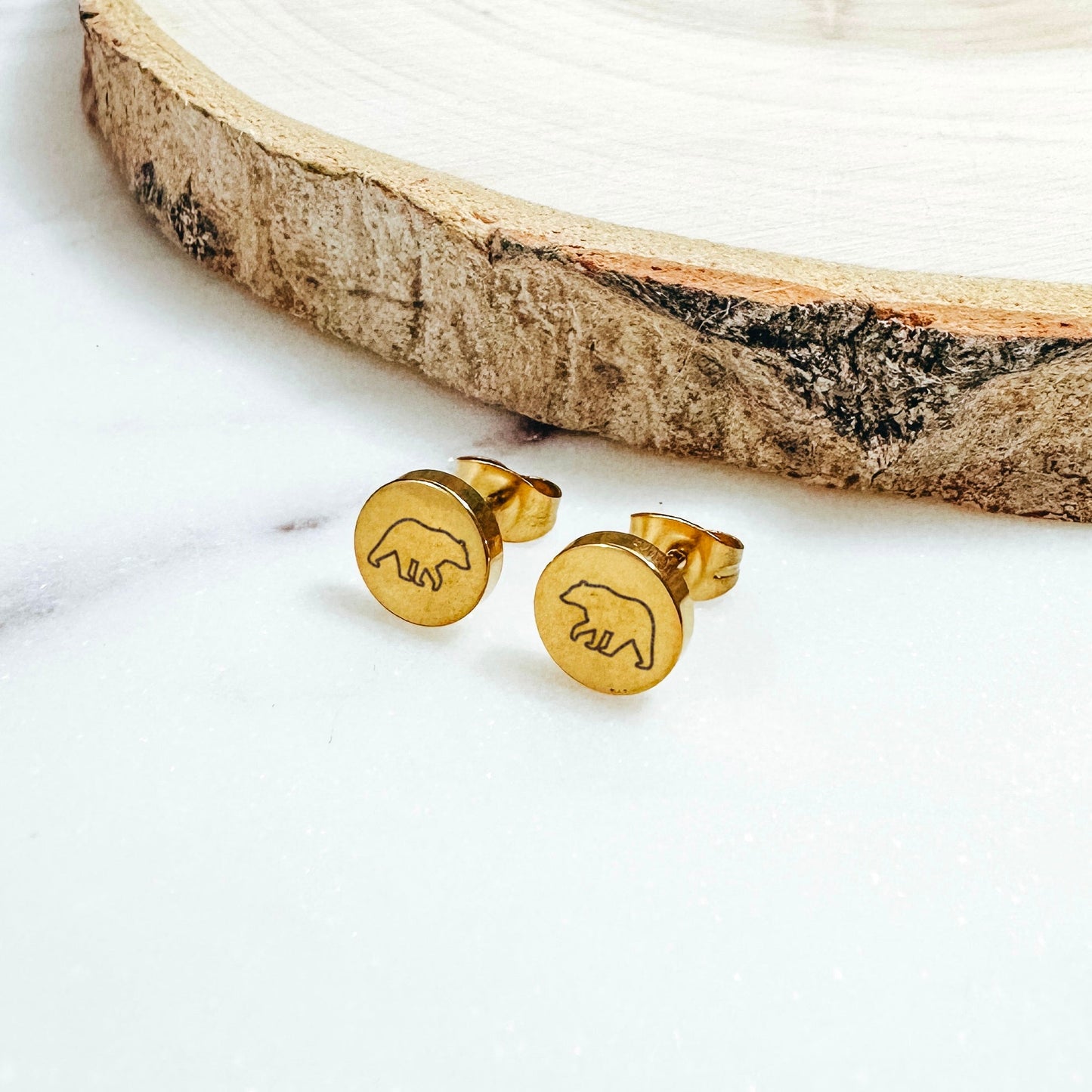 BEAR EARRING STUDS - Avy + Tay