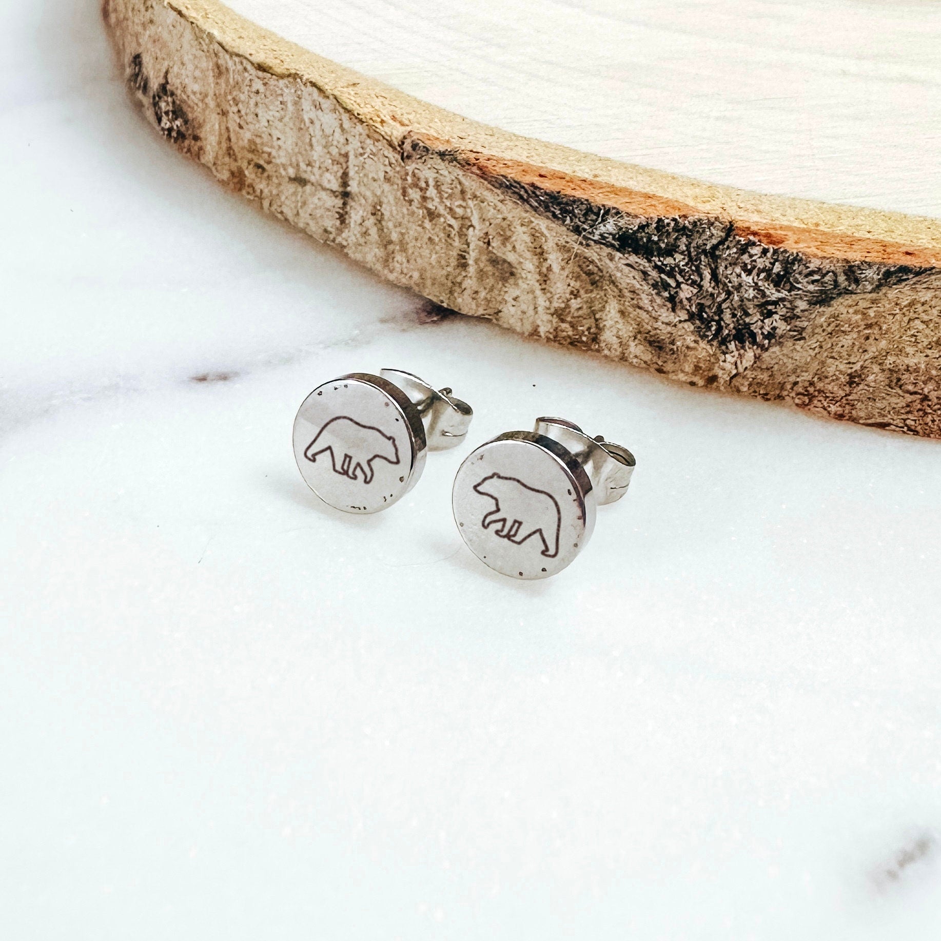 BEAR EARRING STUDS - Avy + Tay