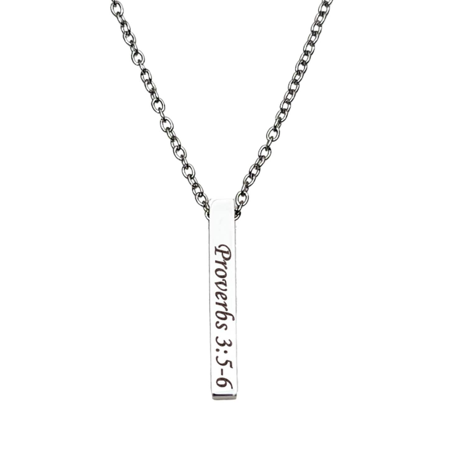 BIBLE VERSE 3D BAR NECKLACE - Avy + Tay