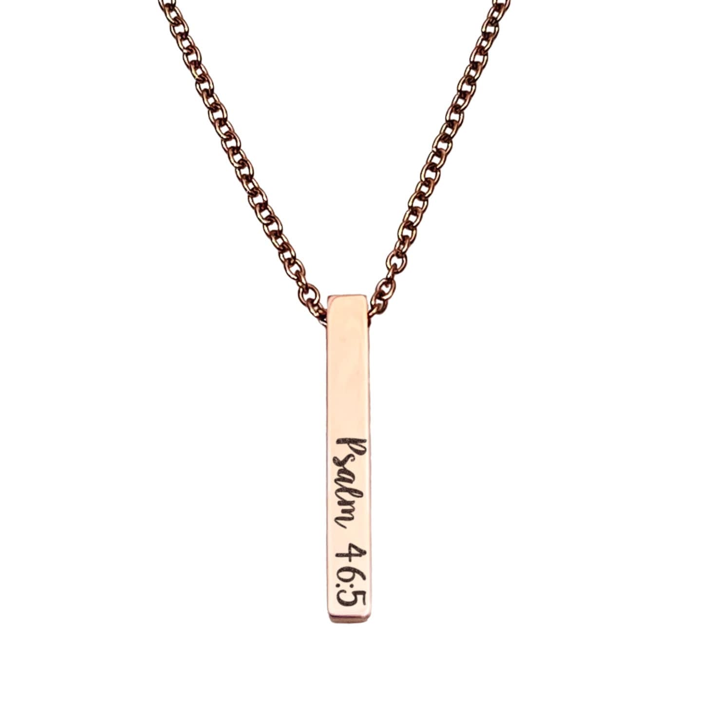 BIBLE VERSE 3D BAR NECKLACE - Avy + Tay