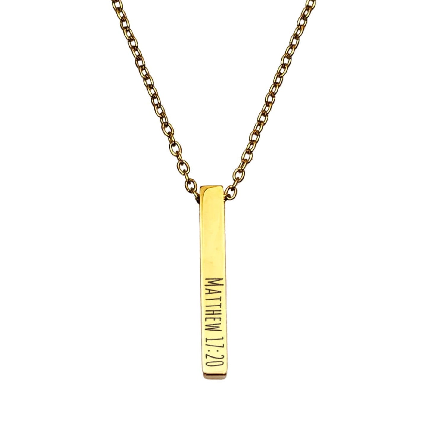 BIBLE VERSE 3D BAR NECKLACE - Avy + Tay