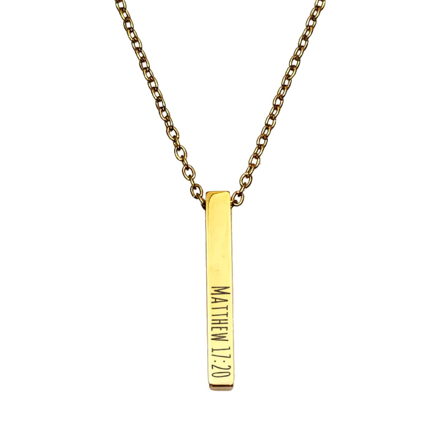 BIBLE VERSE 3D BAR NECKLACE - Avy + Tay