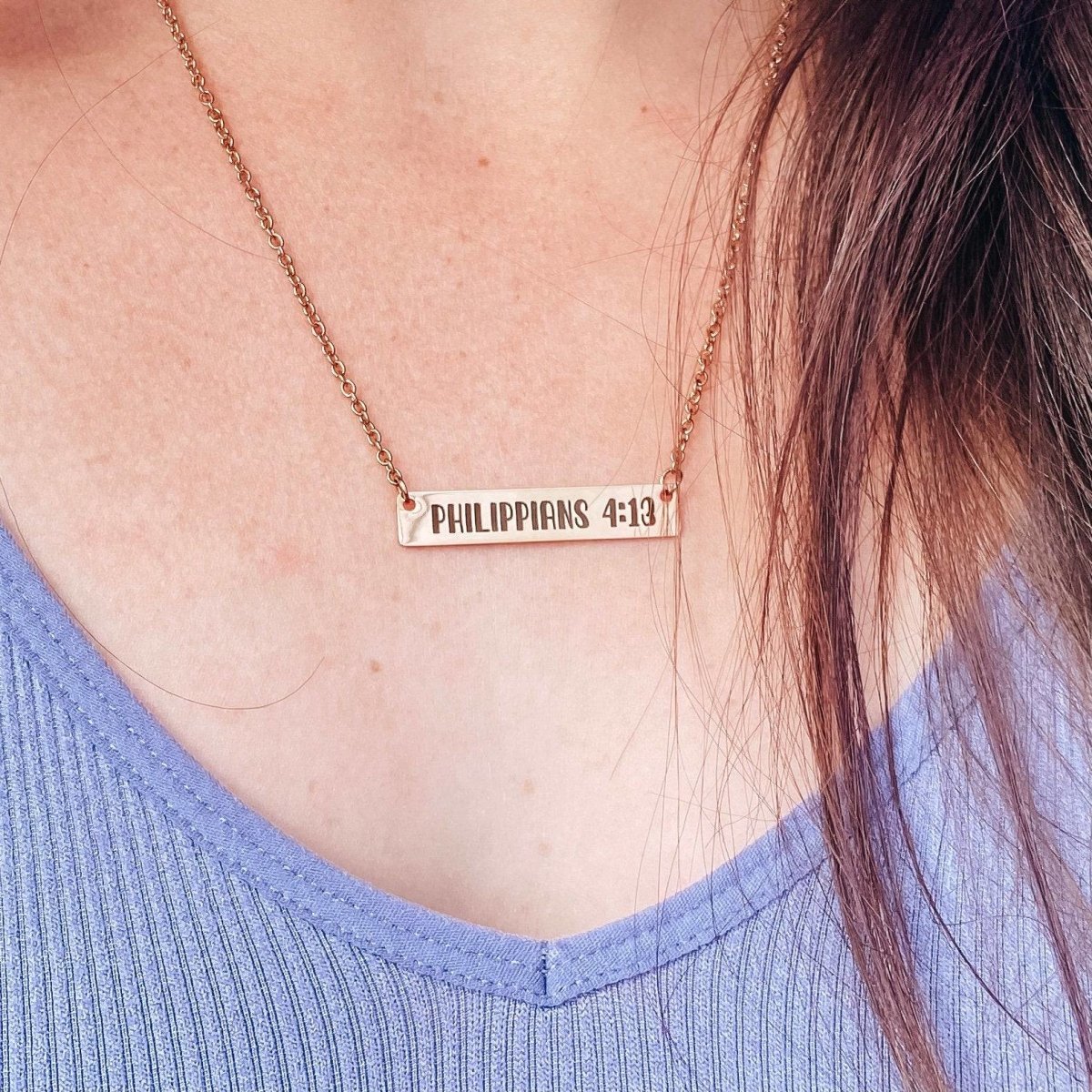 BIBLE VERSE BAR NECKLACE - Avy + Tay