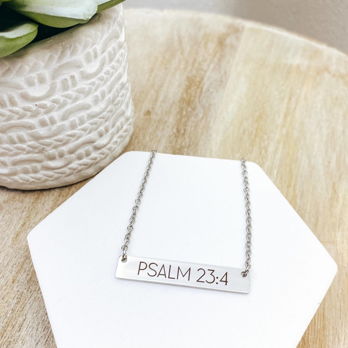 BIBLE VERSE BAR NECKLACE - Avy + Tay