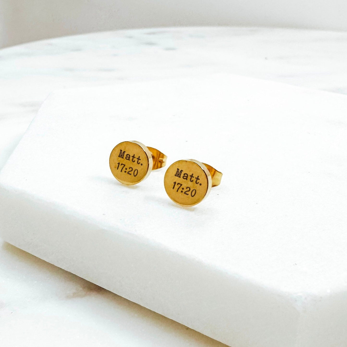 BIBLE VERSE EARRING STUDS - Avy + Tay