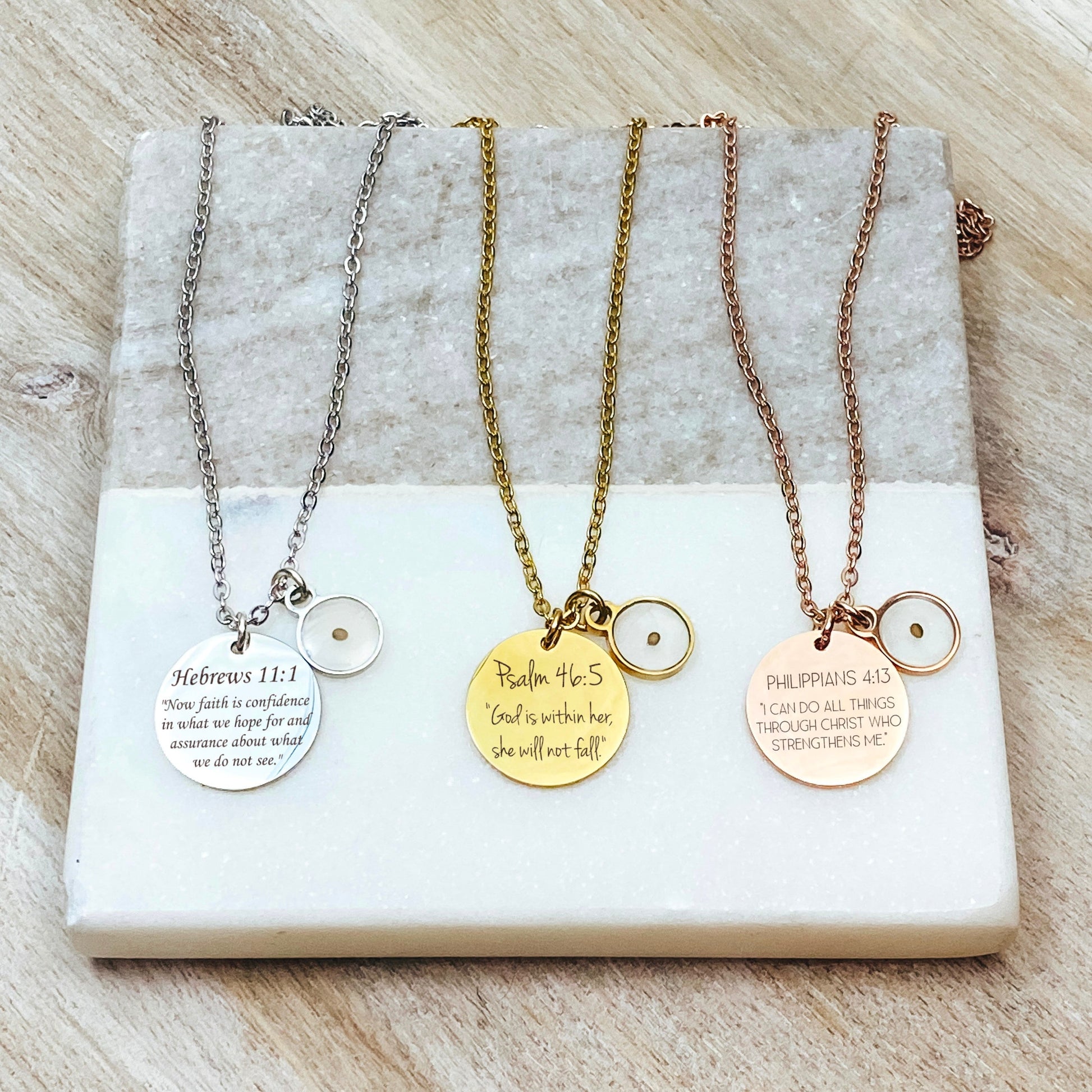 BIBLE VERSE + MUSTARD SEED NECKLACE - Avy + Tay