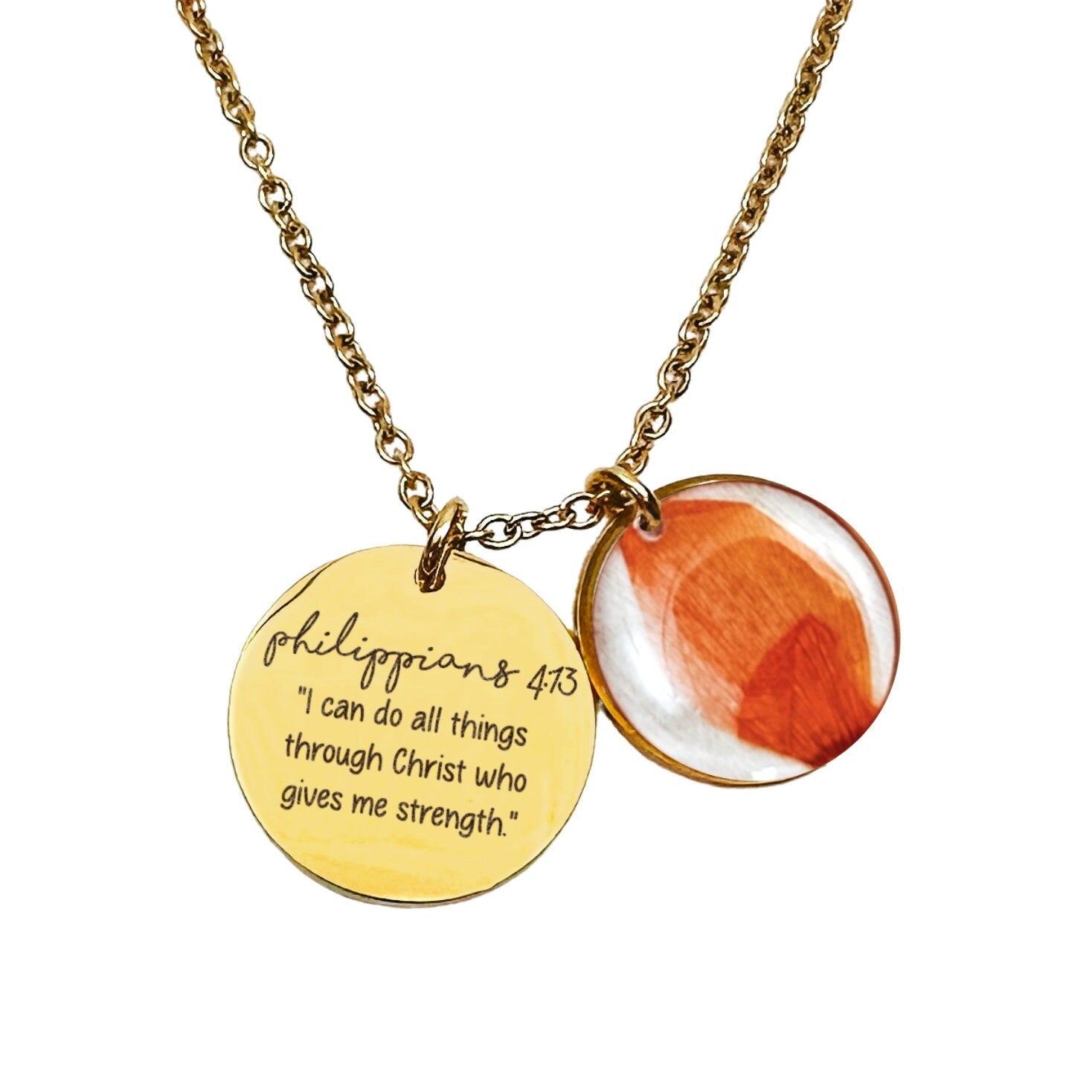 BIBLE VERSE + REAL BIRTH FLOWER NECKLACE - Avy + Tay