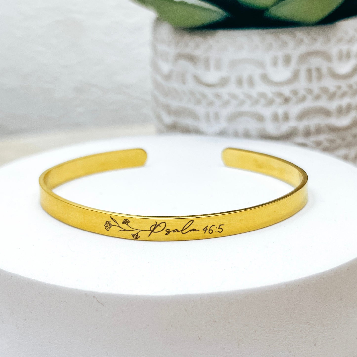 BIBLE VERSE WILDFLOWER CUFF - Avy + Tay