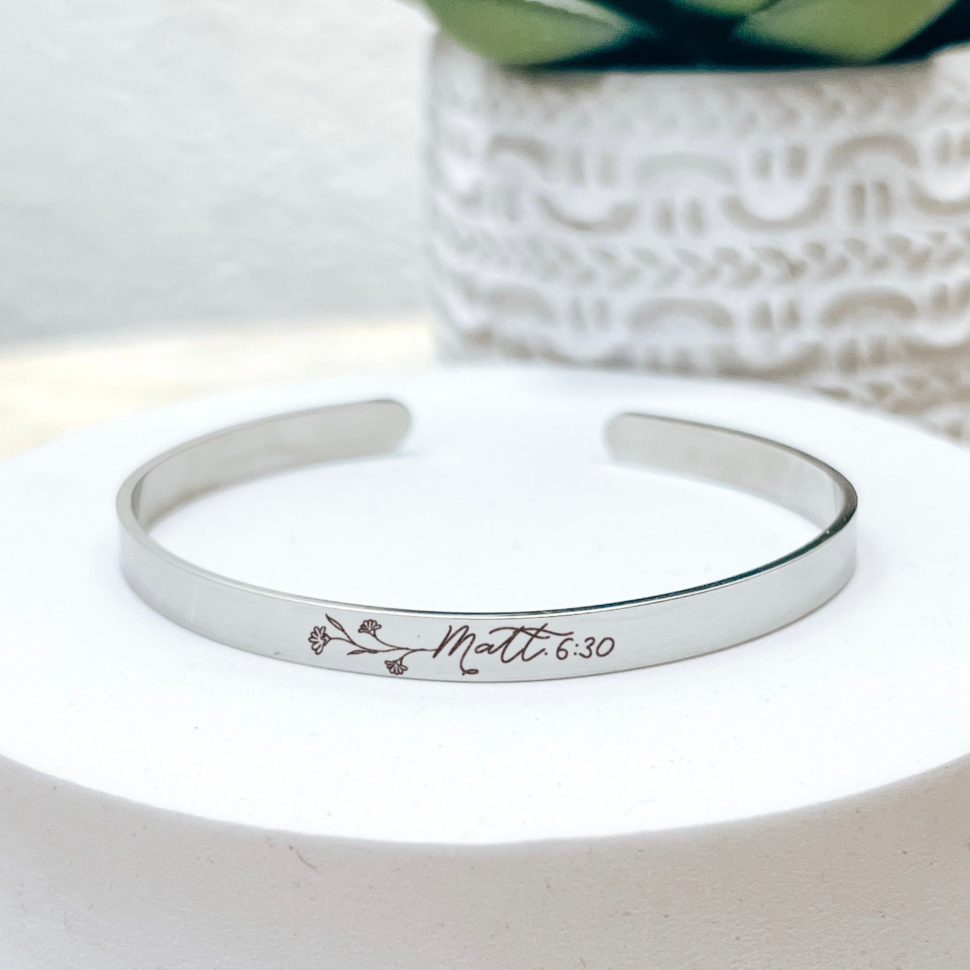 BIBLE VERSE WILDFLOWER CUFF - Avy + Tay