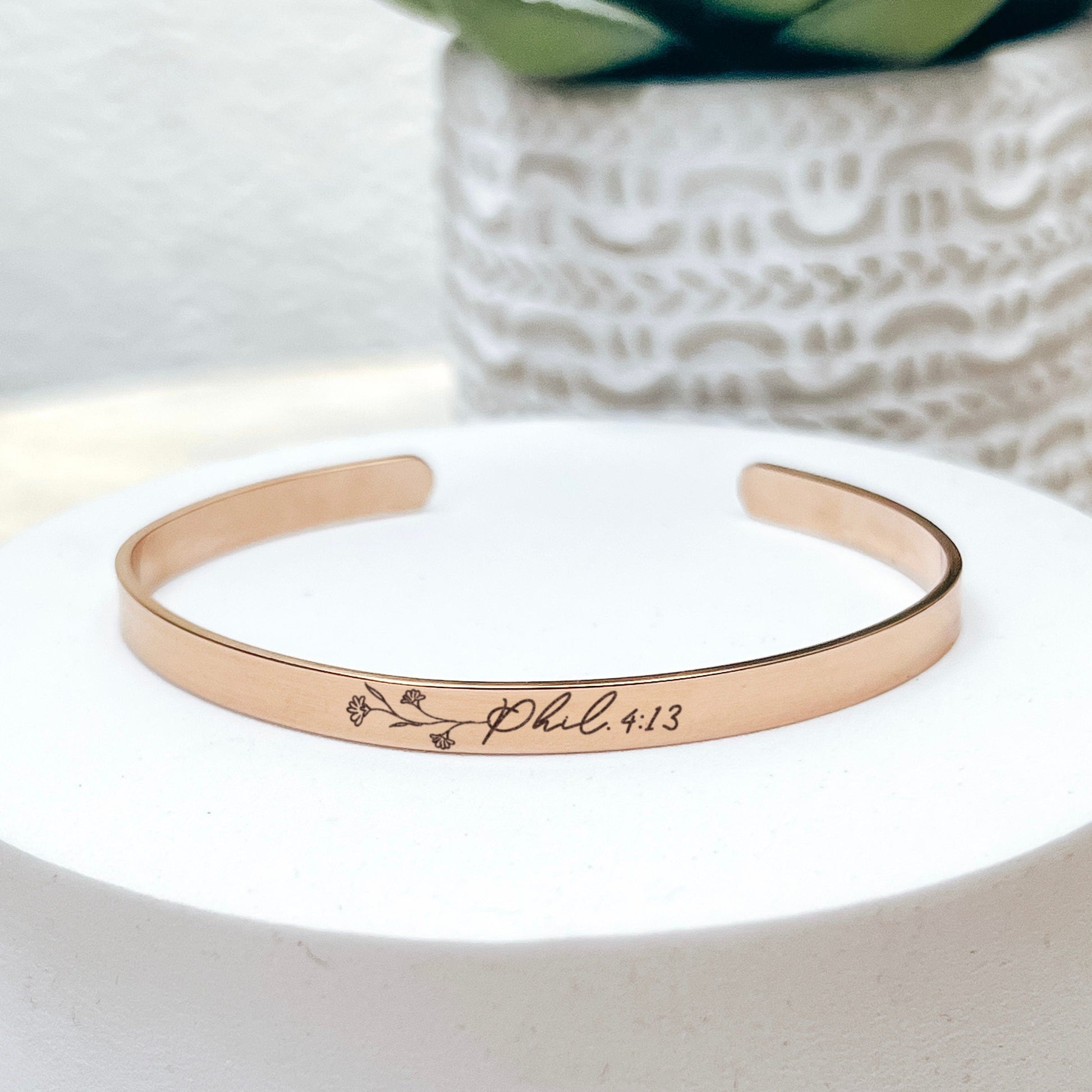 BIBLE VERSE WILDFLOWER CUFF - Avy + Tay