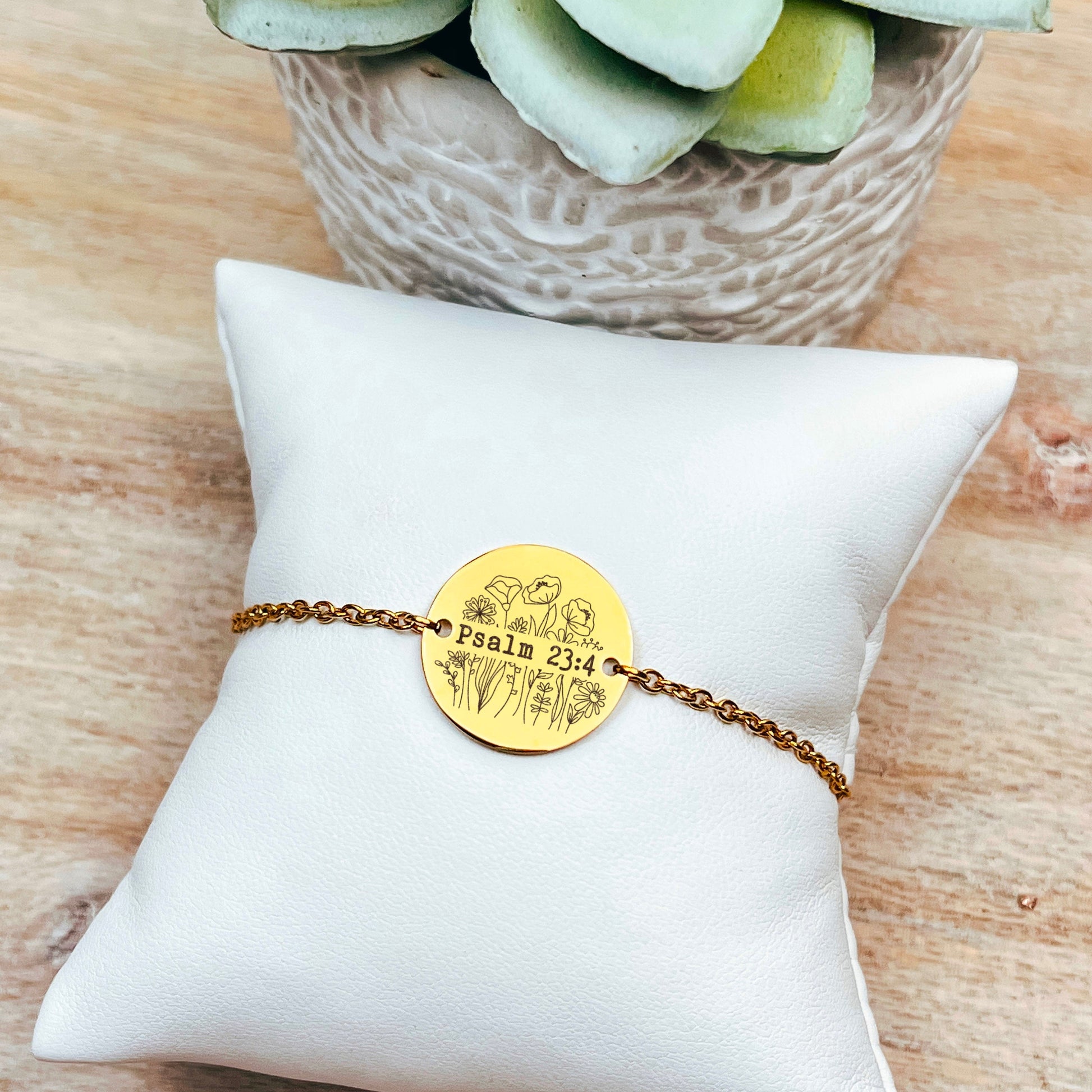 BIBLE VERSE WILDFLOWER FRAME BRACELET - Avy + Tay