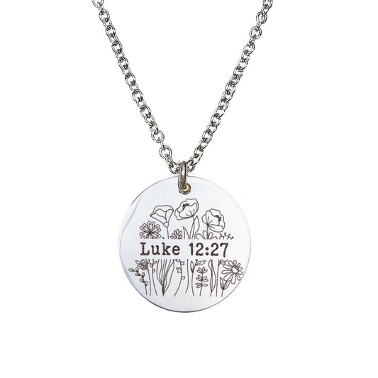 BIBLE VERSE WILDFLOWER FRAME NECKLACE - Avy + Tay