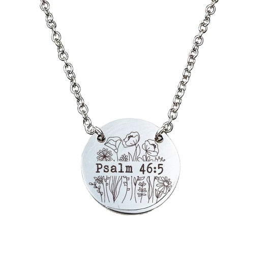 BIBLE VERSE WILDFLOWER FRAME NECKLACE - Avy + Tay