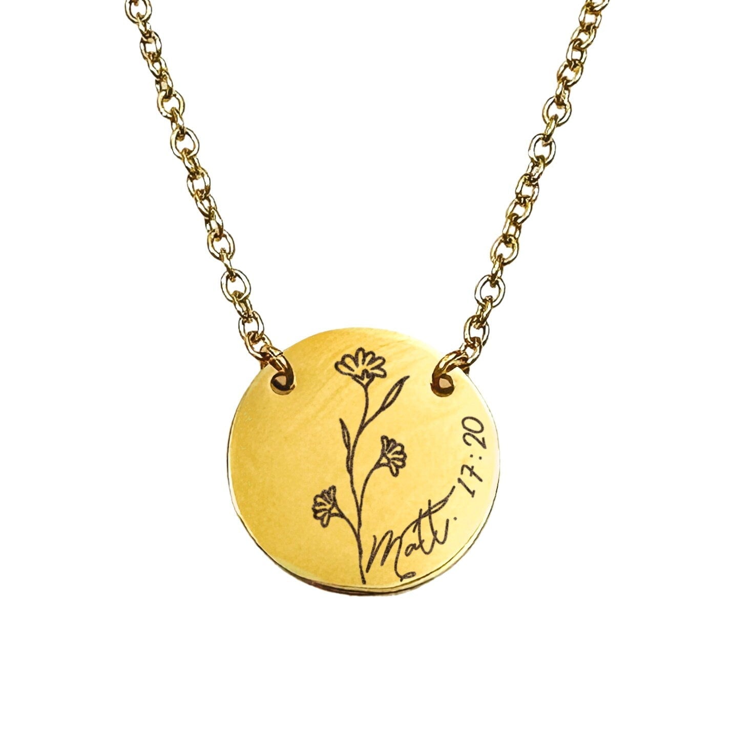 BIBLE VERSE WILDFLOWER NECKLACE - Avy + Tay