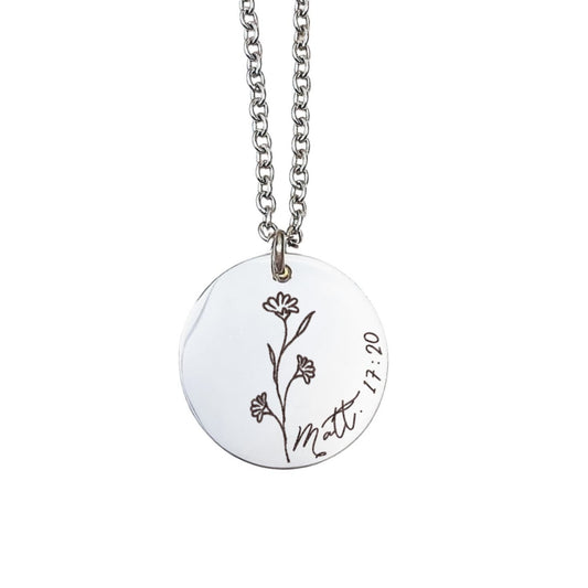 BIBLE VERSE WILDFLOWER NECKLACE - Avy + Tay