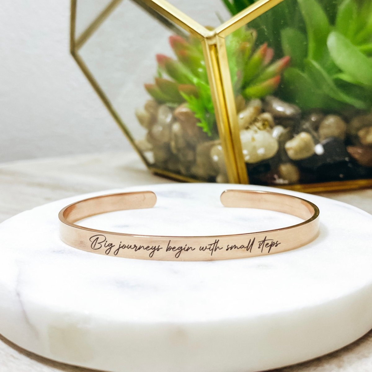 BIG JOURNEYS BEGIN WITH SMALL STEPS CUFF - Avy + Tay