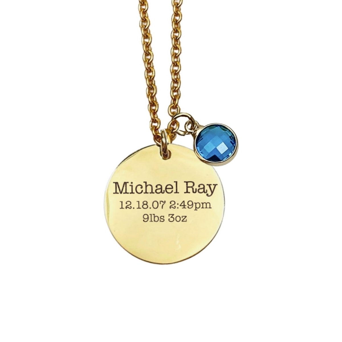 BIRTH ANNOUNCEMENT BIRTHSTONE NECKLACE - Avy + Tay