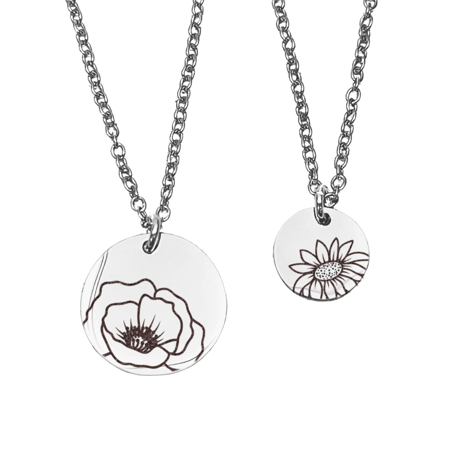 BIRTH FLOWER BUD MOMMY + ME NECKLACE SET - Avy + Tay