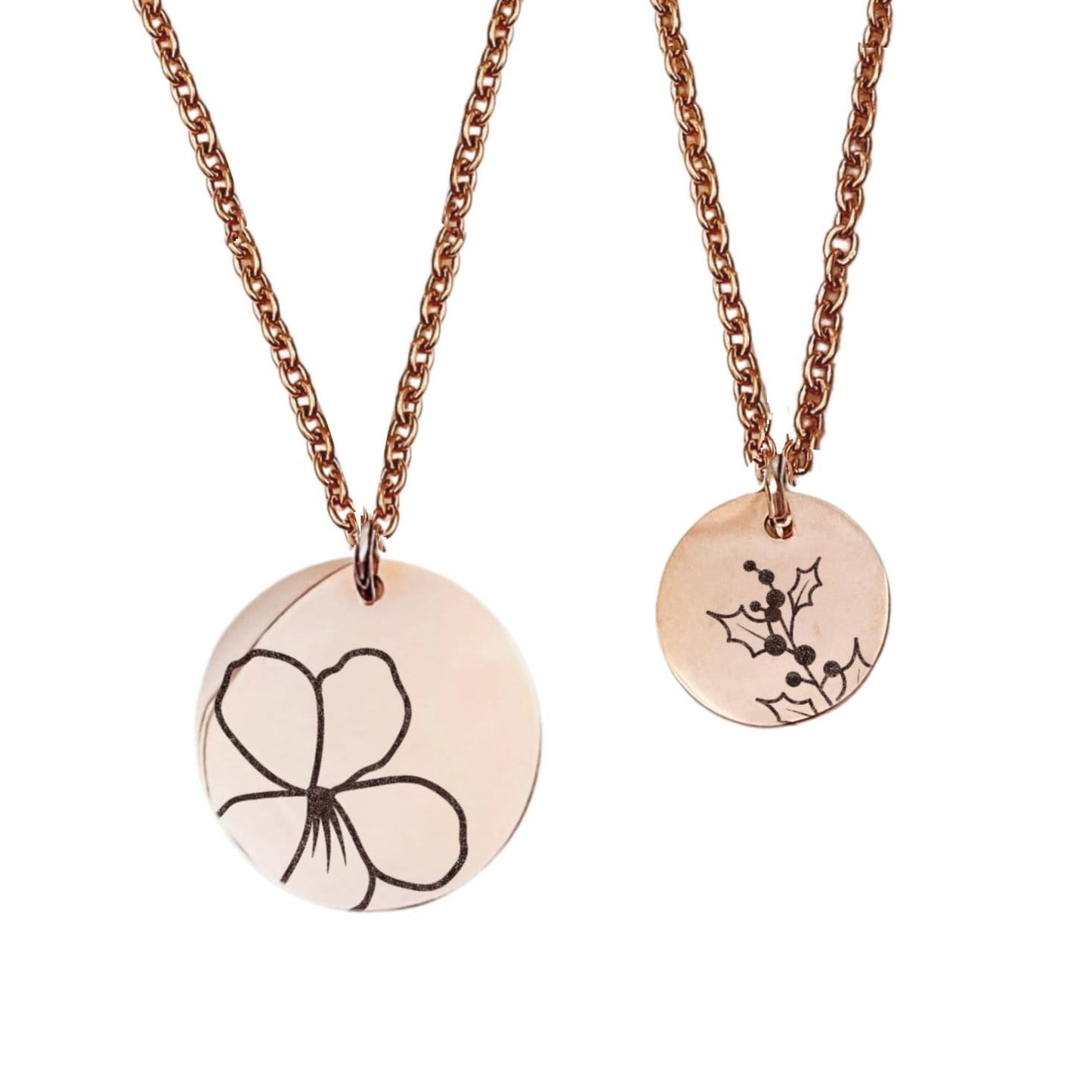 BIRTH FLOWER BUD MOMMY + ME NECKLACE SET - Avy + Tay